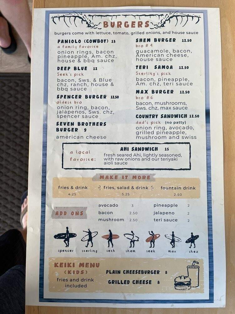 kahuku Grill - Kahuku, HI menu_pic