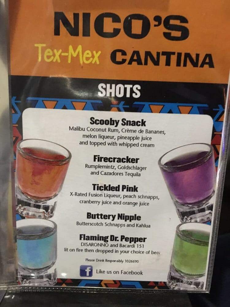Nico's Tex Mex Cantina - Richardson, TX menu_pic