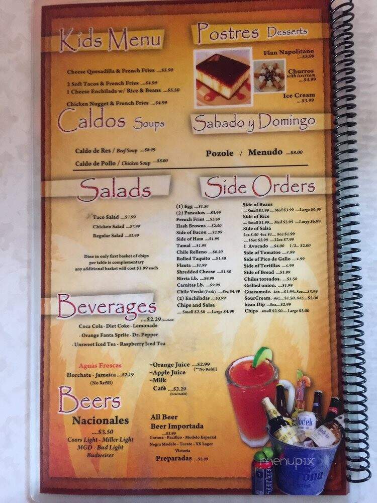 Tonys Mexican Food - Las Vegas, NV menu_pic