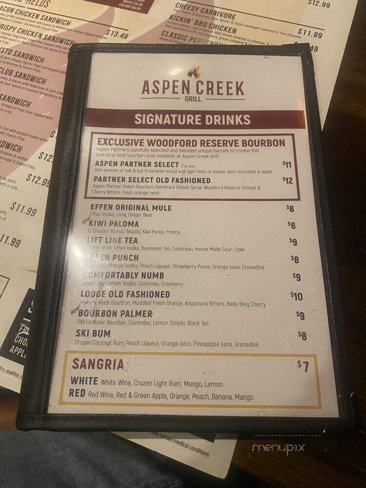 Aspen Creek - Irving, TX menu_pic