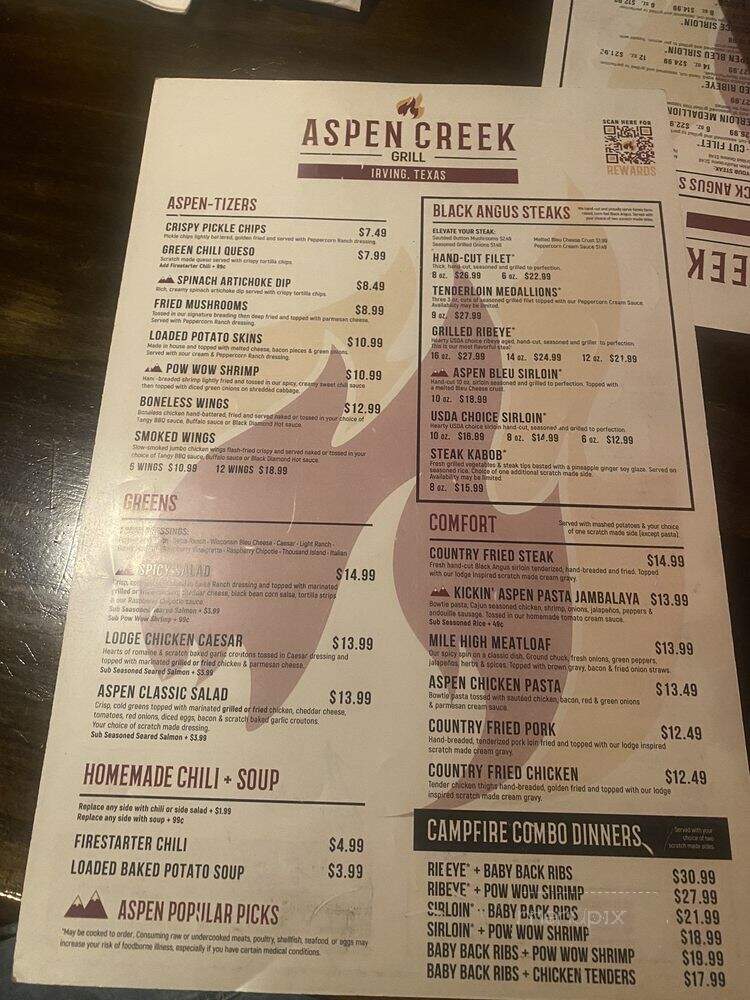 Aspen Creek - Irving, TX menu_pic