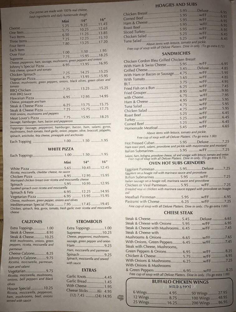 Johnny's Italian - St Petersburg, FL menu_pic