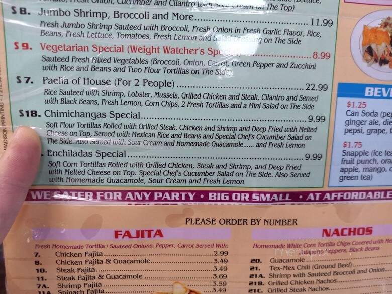 Fresh Tacos - Queens, NY menu_pic