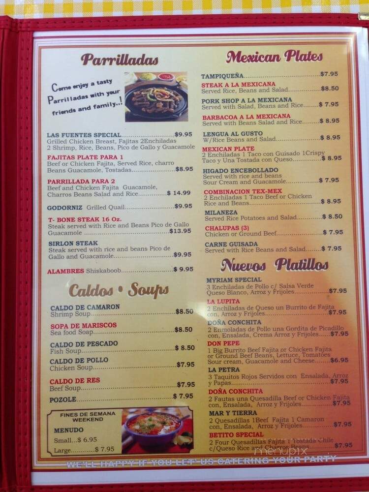 Las Fuentes Taqueria - Houston, TX menu_pic