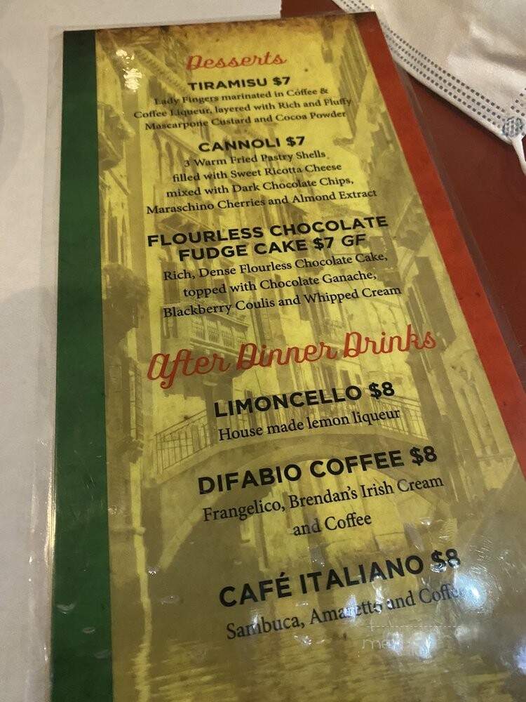 DiFabios Casapela, - Louisville, KY menu_pic