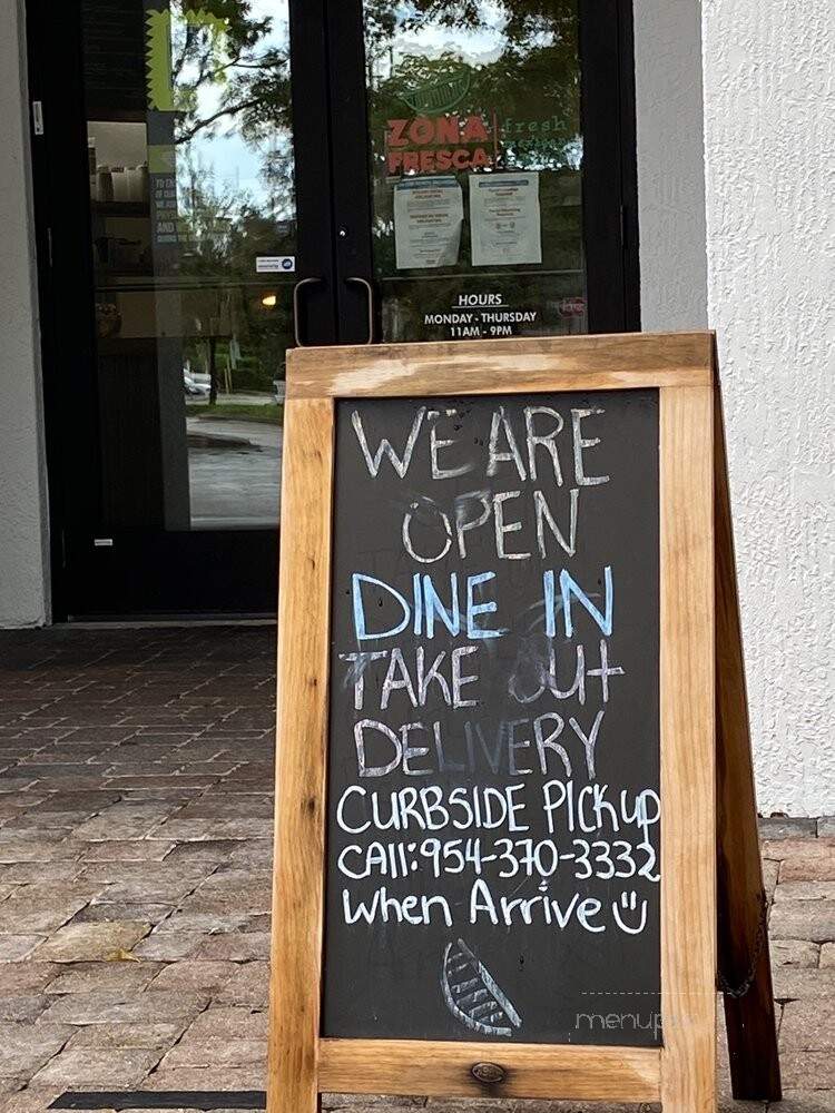 Zona Fresca - Plantation, FL menu_pic