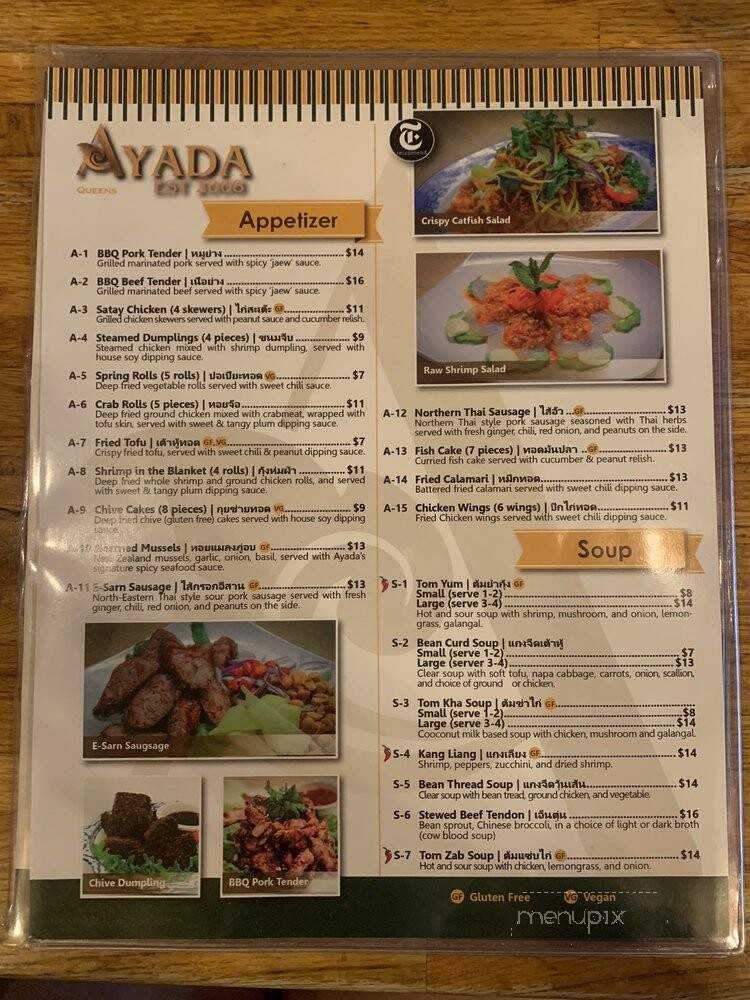 Ayada - Elmhurst, NY menu_pic