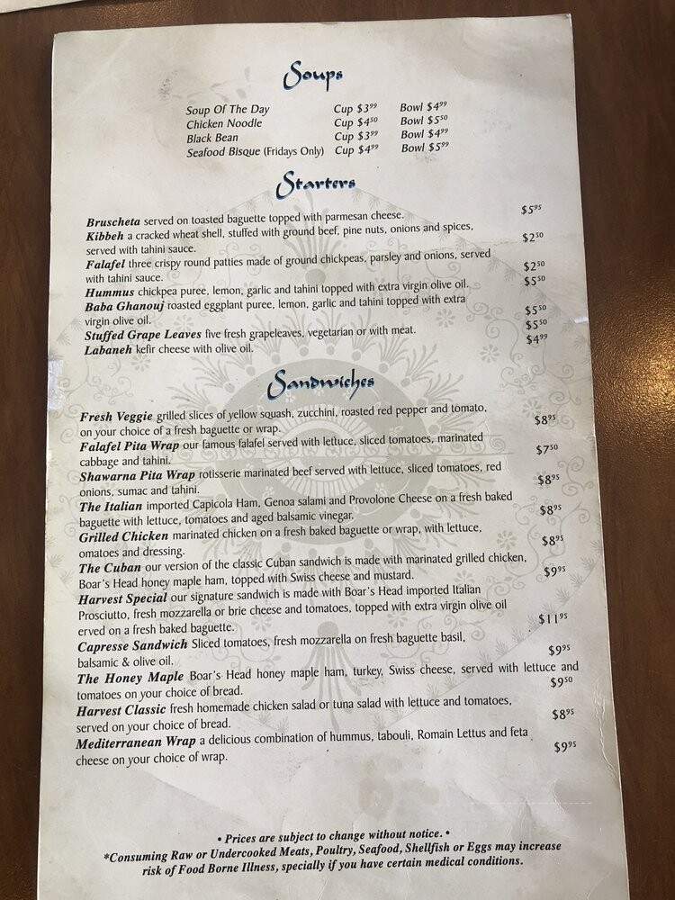 Harvest Delights - Doral, FL menu_pic