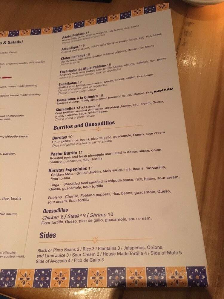 Angela's Cafe - East Boston, MA menu_pic