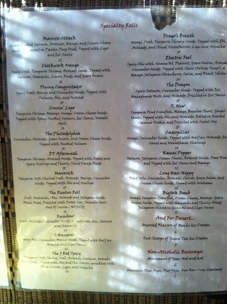 Sake To Me - Bigfork, MT menu_pic