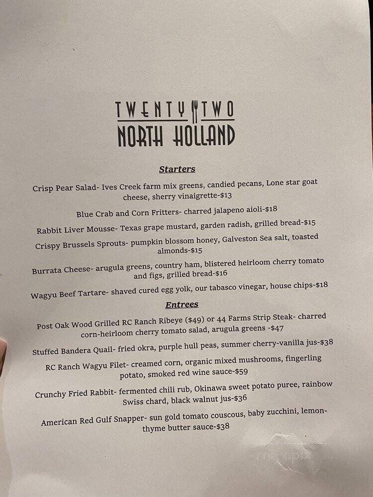 Holland House Restaurant - Bellville, TX menu_pic