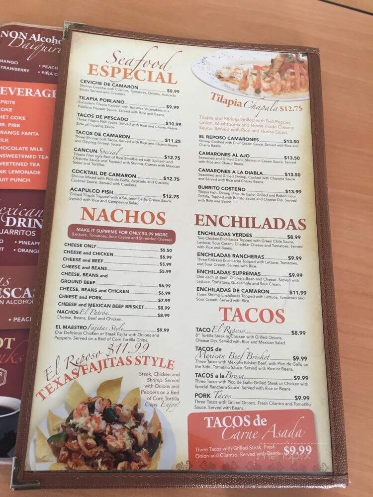 El Reposo II - Fayetteville, GA menu_pic