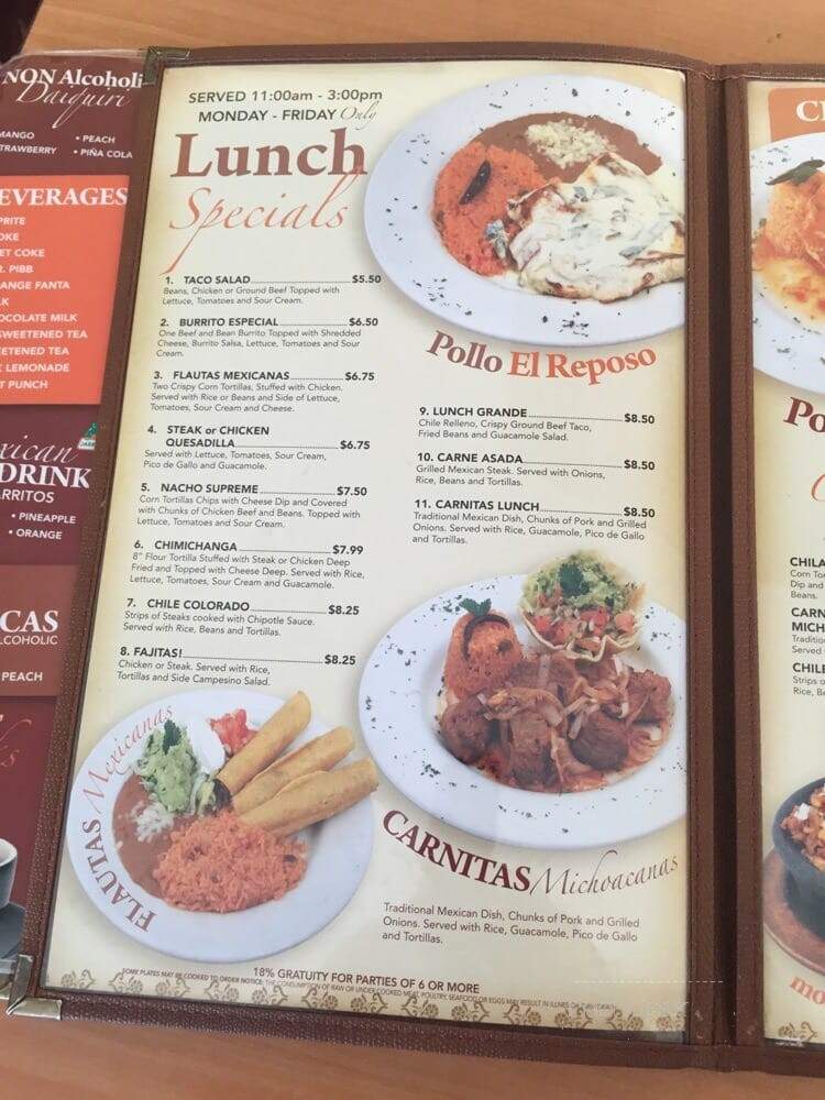 El Reposo II - Fayetteville, GA menu_pic