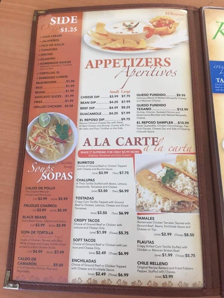 El Reposo II - Fayetteville, GA menu_pic