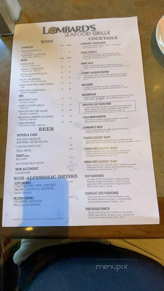 Lombard's Landing - Orlando, FL menu_pic