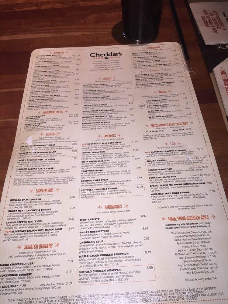 Cheddar's Casual Cafe - Lubbock, TX menu_pic