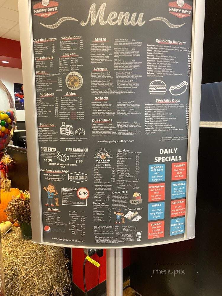 Happy Days - Rochester, NY menu_pic