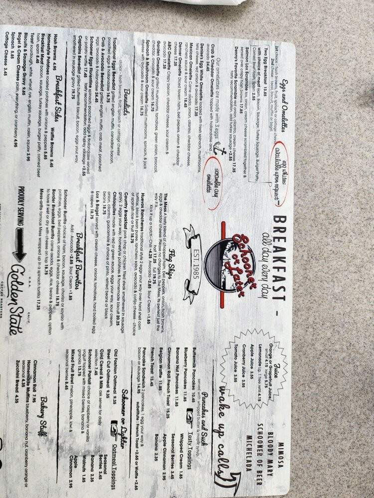 Schooner Or Later - Long Beach, CA menu_pic
