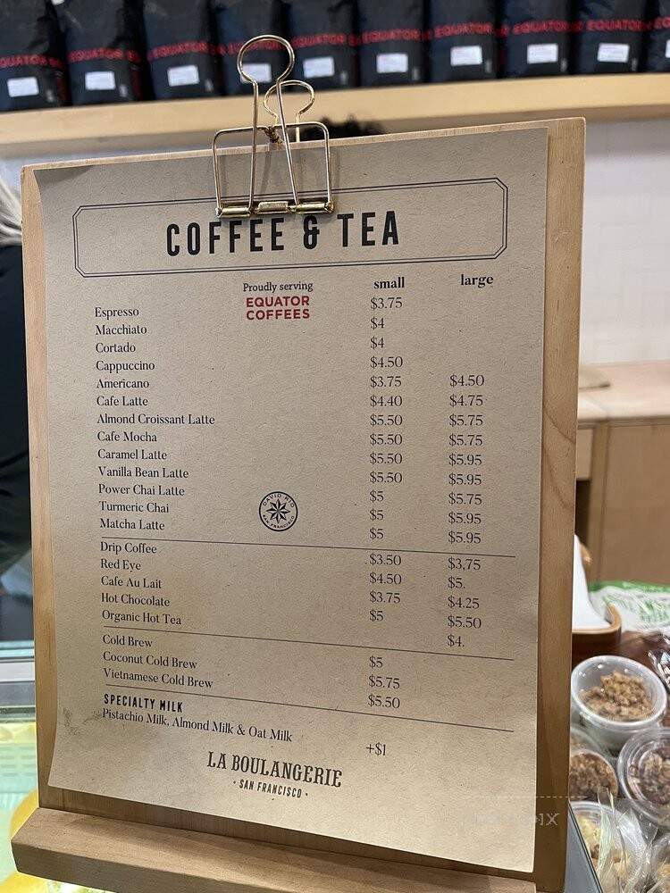 La Boulange on Pine - San Francisco, CA menu_pic