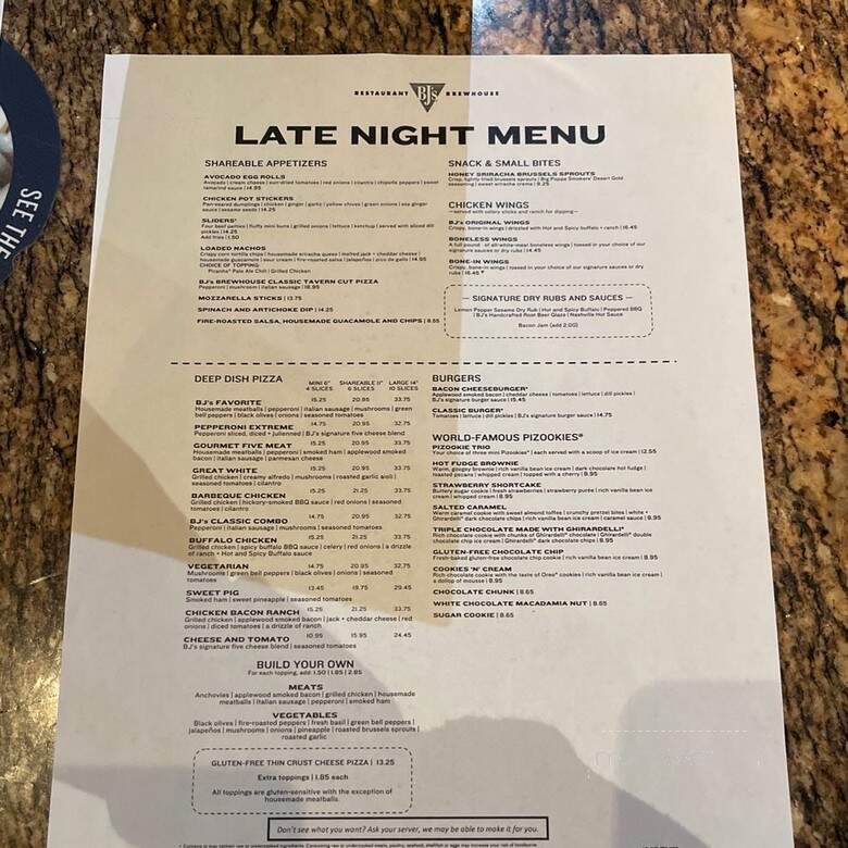 BJ's Restaurant & Brewery - Newark, CA menu_pic