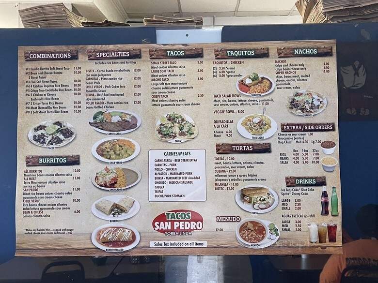 Taco San Pedro - Yorba Linda, CA menu_pic