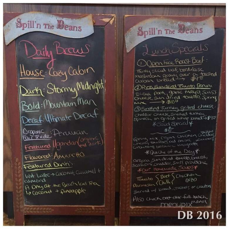 Spillin the Beans - Troy, NY menu_pic