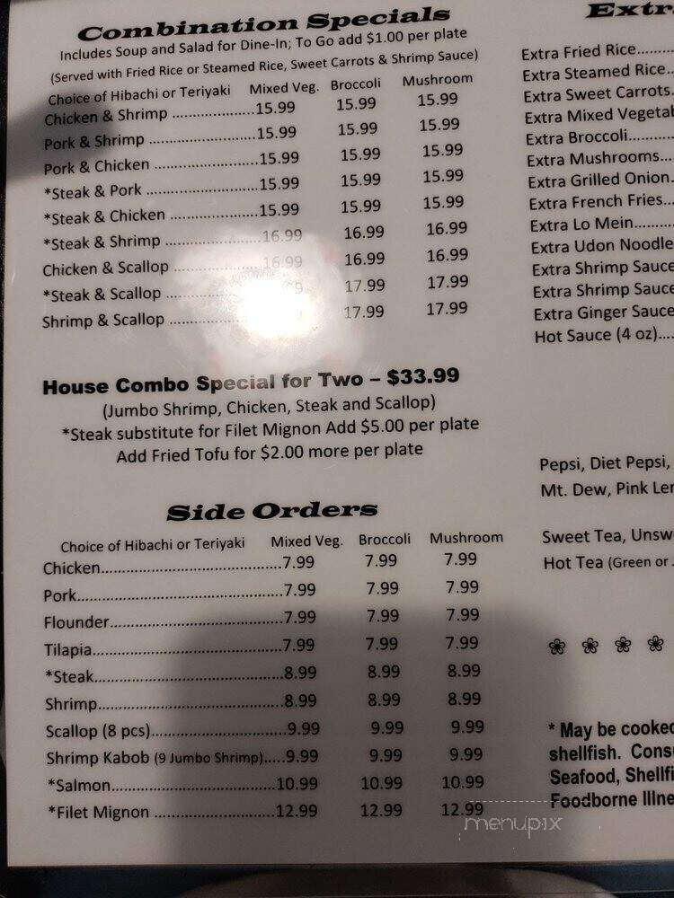 Ginza Hibachi Grill & Sushi - Winston Salem, NC menu_pic