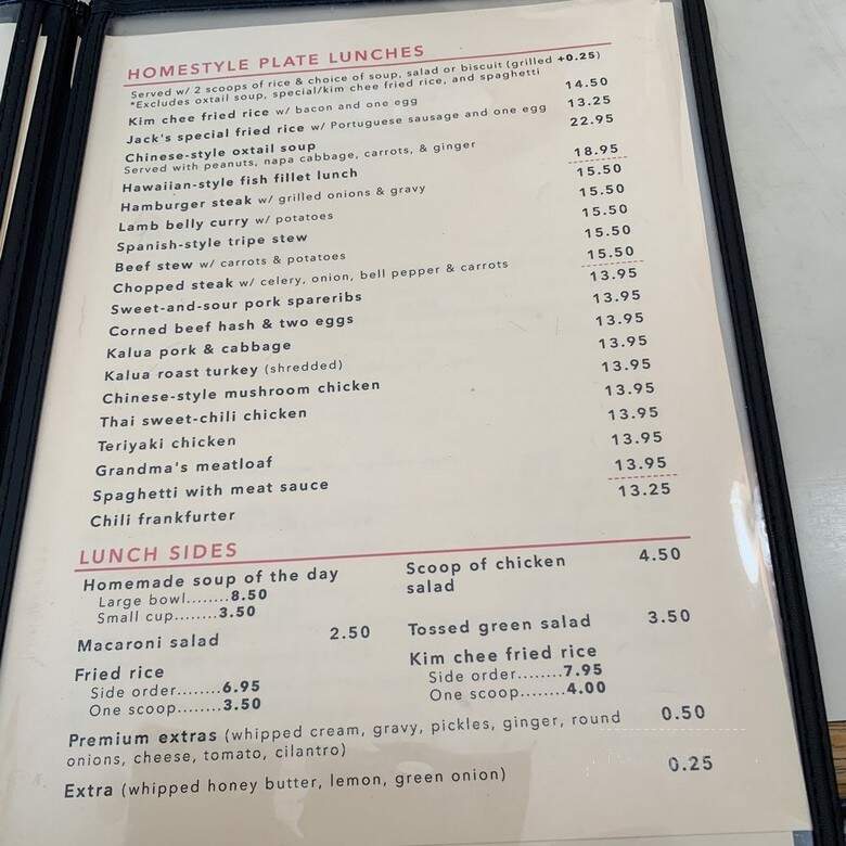 Jack's Good Eats - Honolulu, HI menu_pic