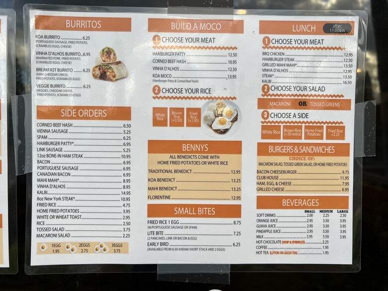 Koa Pancake House - Honolulu, HI menu_pic