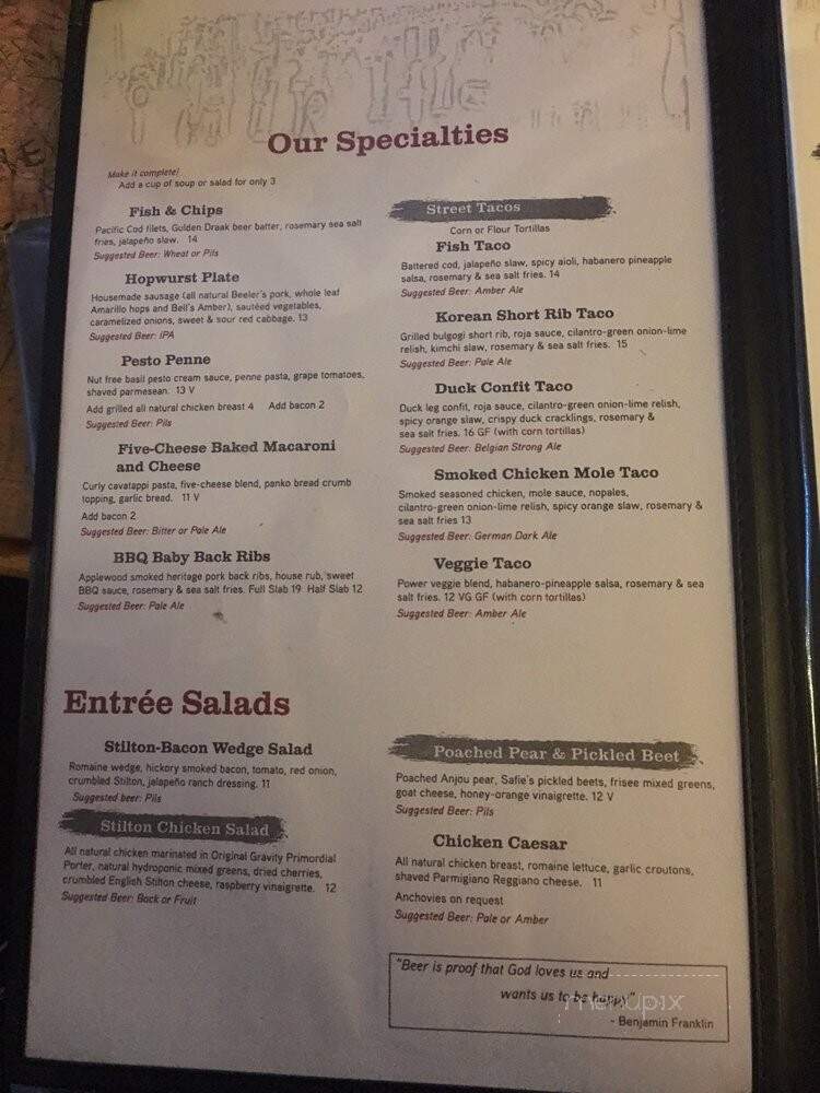 Ashley's Restaurant & Lounge - Lansing, MI menu_pic
