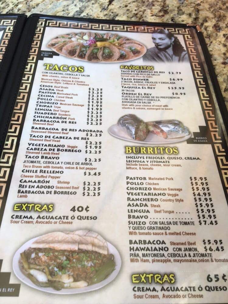El Rey Del Taco & Burritos - Chicago, IL menu_pic