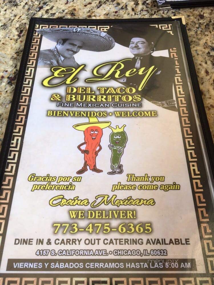 El Rey Del Taco & Burritos - Chicago, IL menu_pic