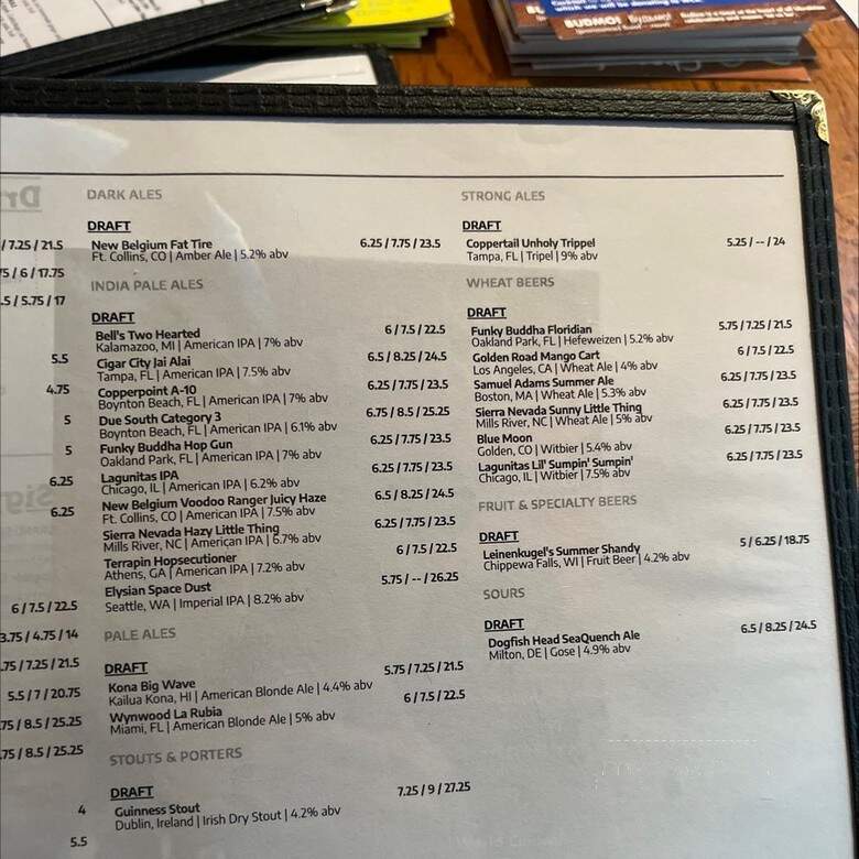 Carolina Ale House - Boynton Beach, FL menu_pic