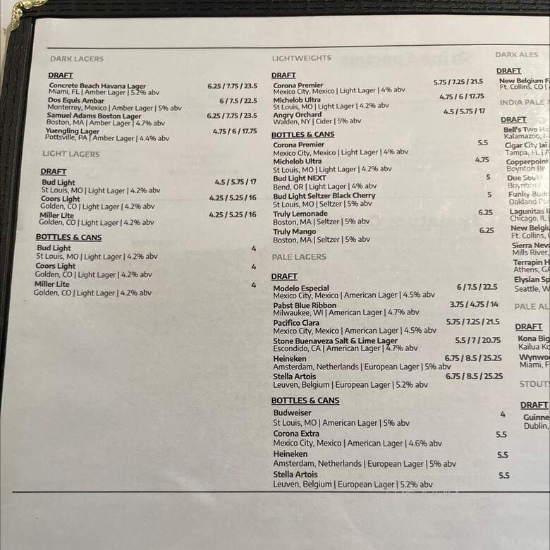 Carolina Ale House - Boynton Beach, FL menu_pic