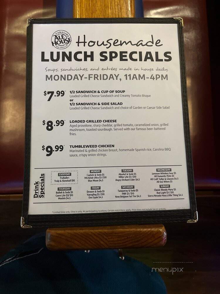 Carolina Ale House - Boynton Beach, FL menu_pic