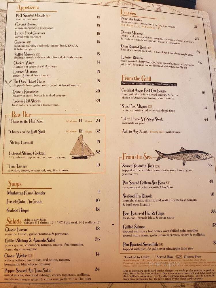 Oar Steak Seafood Grill - Patchogue, NY menu_pic