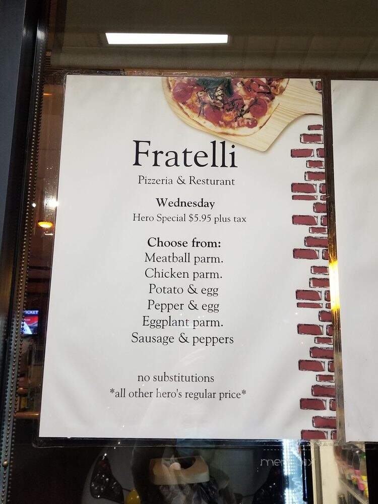 Fratelli Pizzeria Restaurant - Staten Island, NY menu_pic