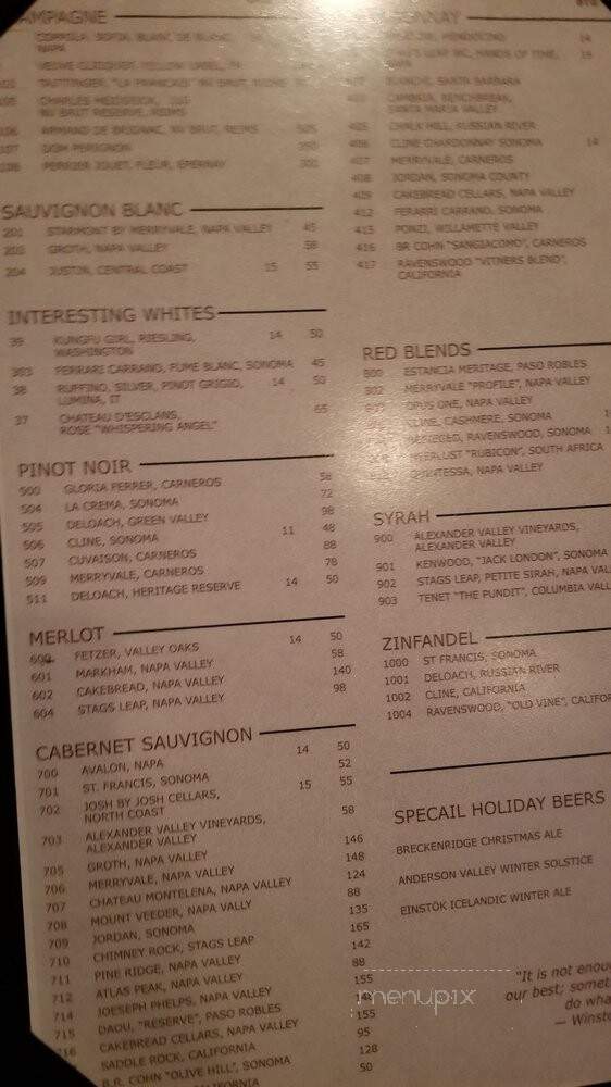 Sir Winston's - Long Beach, CA menu_pic