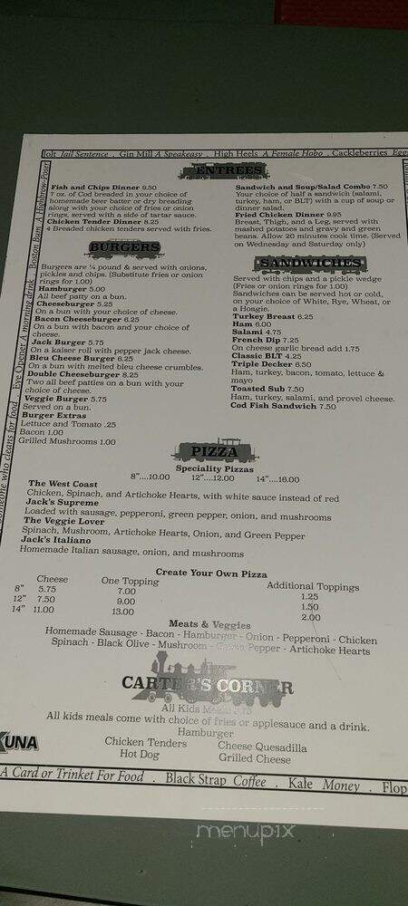 Meramec Jack's - Valley Park, MO menu_pic