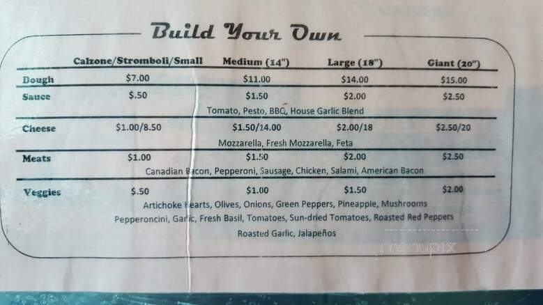 Fat Dog Pizza - Tillamook, OR menu_pic