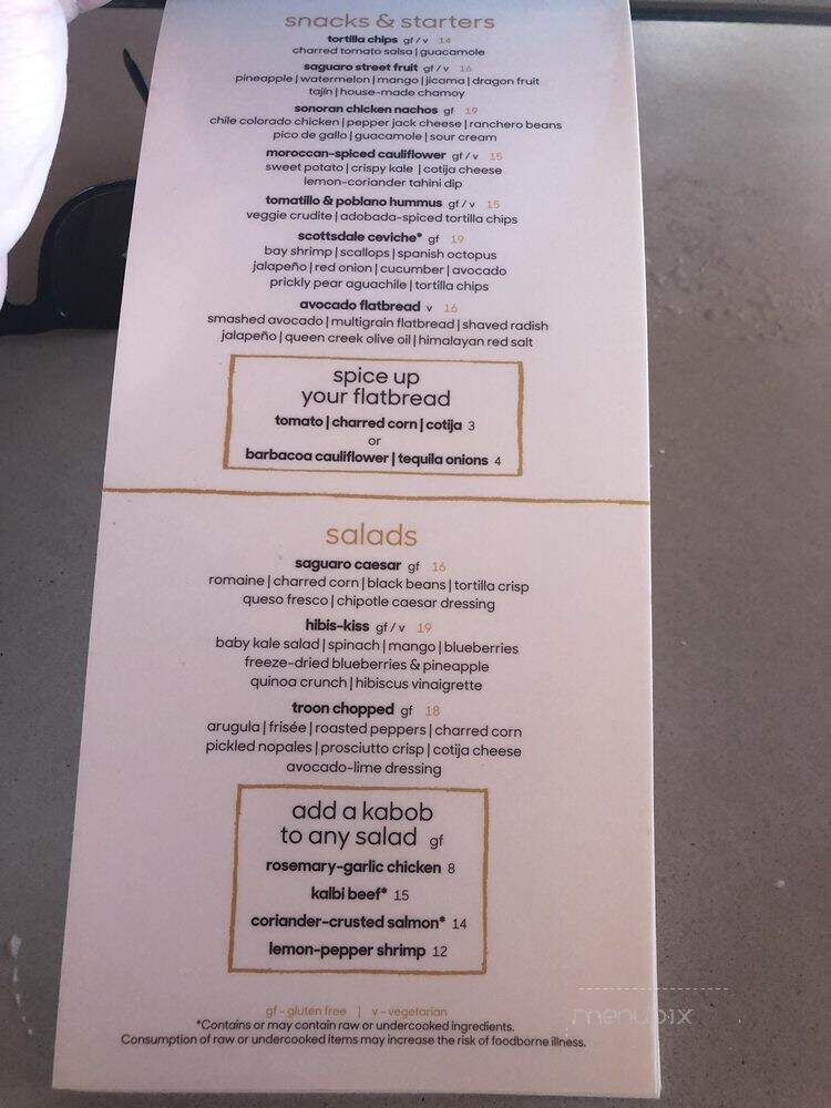 Saguaro Blossom - Scottsdale, AZ menu_pic