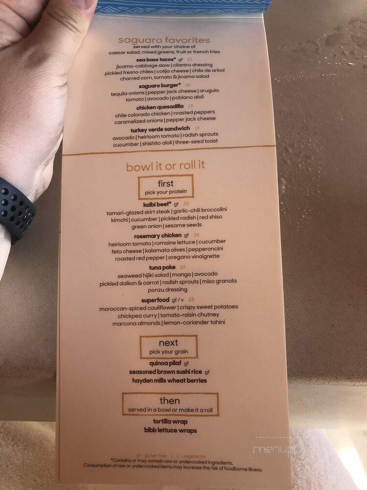 Saguaro Blossom - Scottsdale, AZ menu_pic