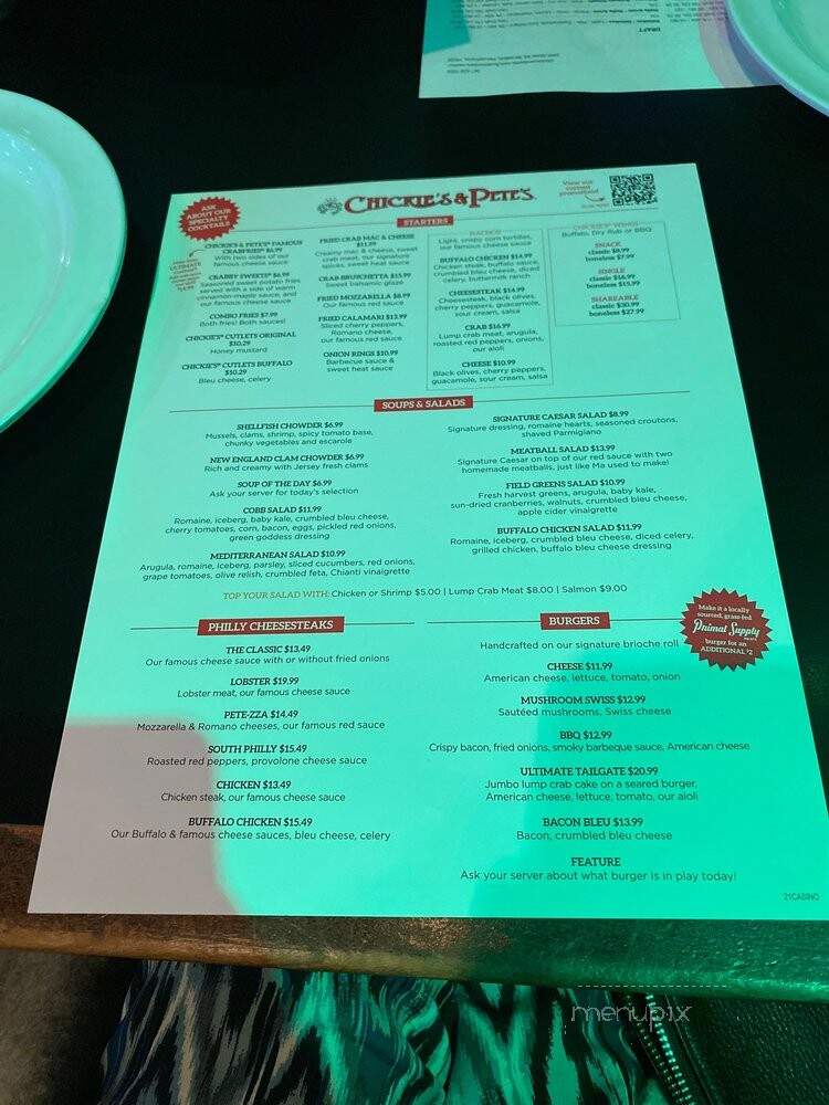 Chickie's and Pete's - Bensalem, PA menu_pic