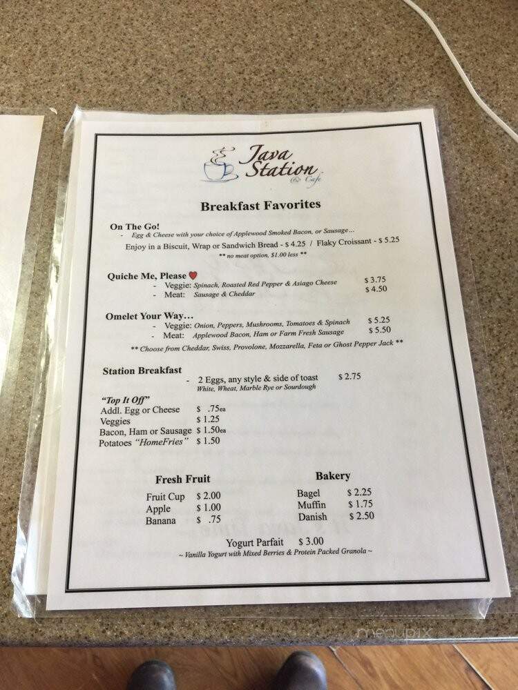 Java Station - Toccoa, GA menu_pic
