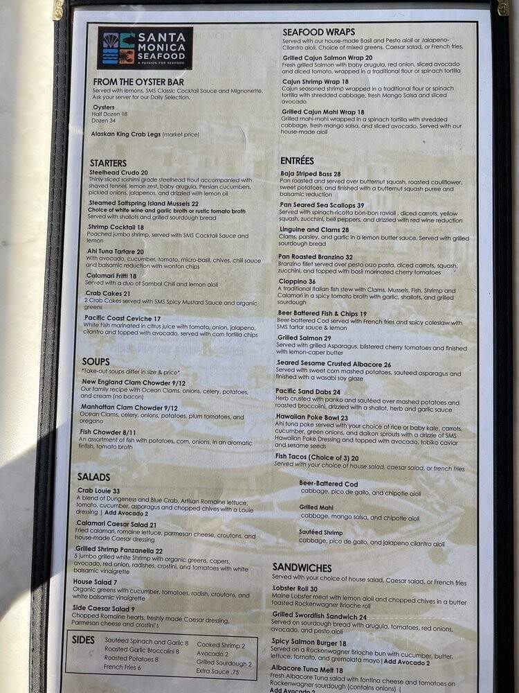 Santa Monica Seafood - Santa Monica, CA menu_pic