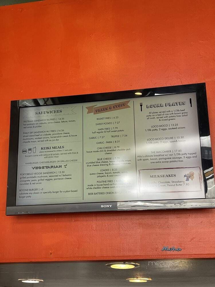 Honolulu Burger Co. - Honolulu, HI menu_pic