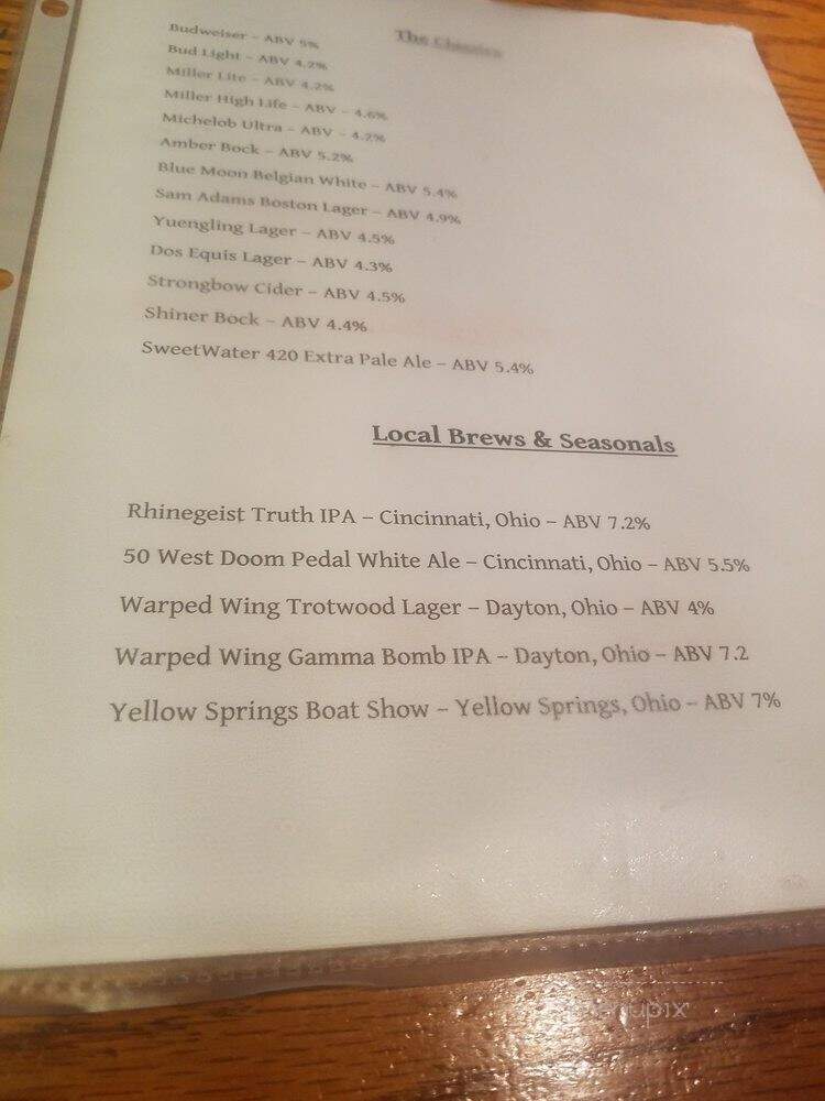 W O Wright's - Fairborn, OH menu_pic