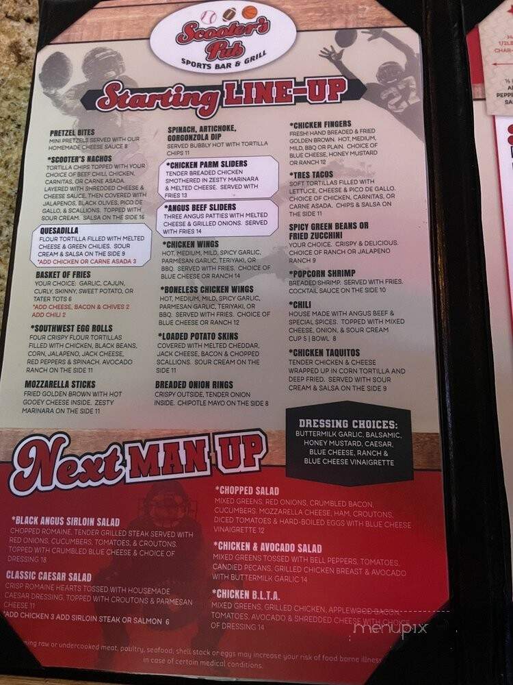 Scooter's Pub - Las Vegas, NV menu_pic