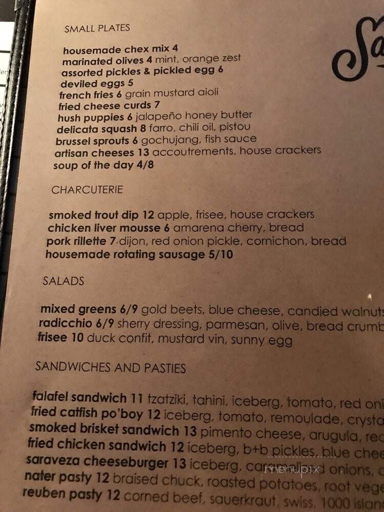 Saraveza - Portland, OR menu_pic