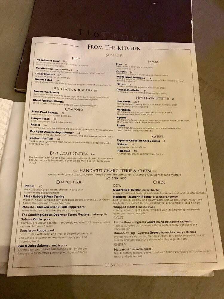 116 Crown - New Haven, CT menu_pic
